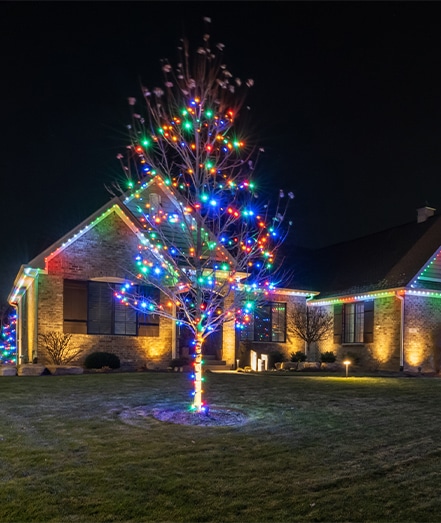 Residential Christmas light installation in Fishers, IN